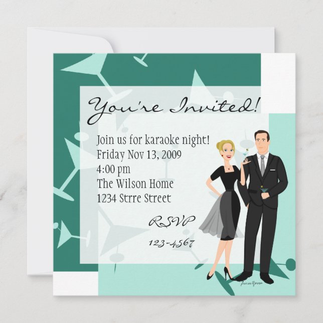 Invitación ¡Preparen Su Martinis! (Anverso)