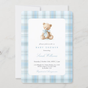Invitación Preppy Bear Baby Shower Boy