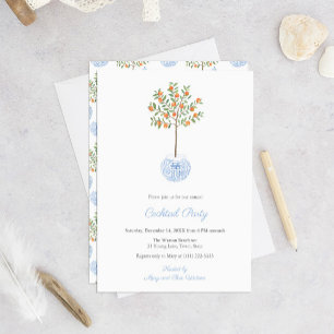 Invitación Preppy Citrus Ginger Jar Holidays Cocktail Fiesta