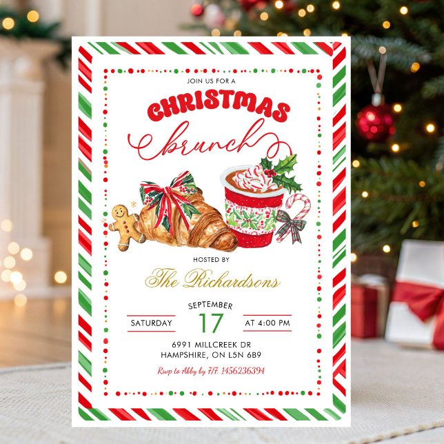 Invitación Preppy Holiday Pastries Christmas Brunch Party (Subido por el creador)