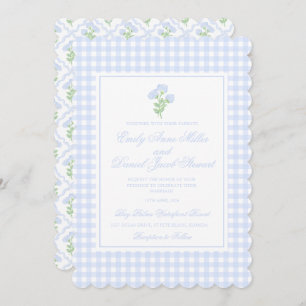 Invitación Preppy Hydrangea Watercolor Trellis Boda