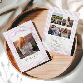 Invitación Preppy Lavender Graduation Photo Collage 