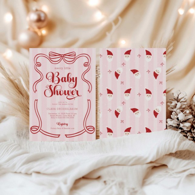 Invitación Preppy Loveshack Merry Little Baby Shower (Subido por el creador)