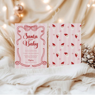 Invitación Preppy Loveshack Santa Baby Baby Shower