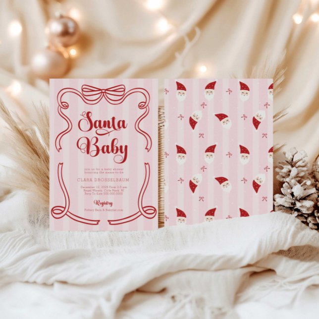Invitación Preppy Loveshack Santa Baby Baby Shower (Subido por el creador)