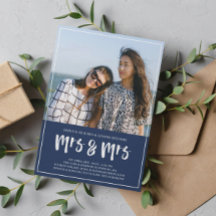 Preppy Navy Blue Mrs. Brush Script Boda