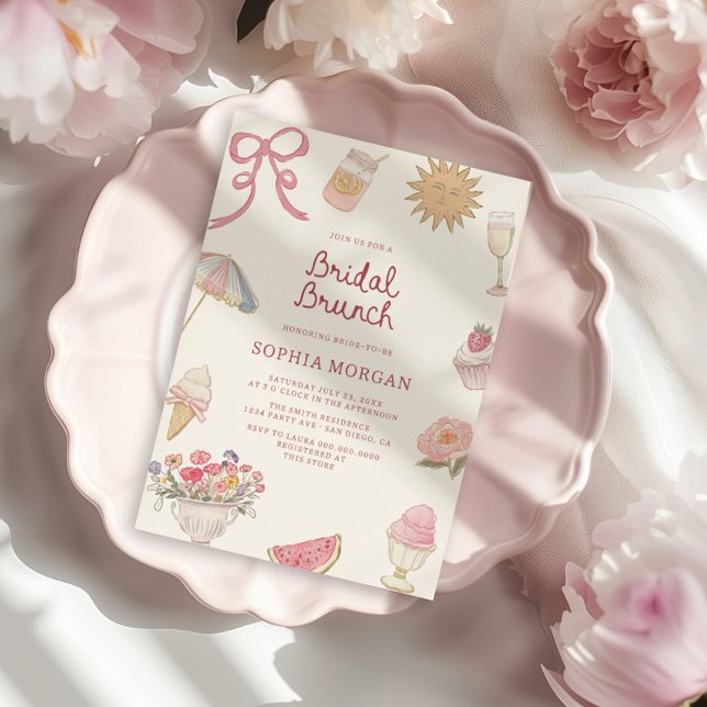 Invitación Preppy Pastel Bridal Brunch (Subido por el creador)