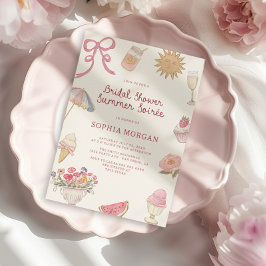 Invitación Preppy Pastel Bridal Shower Summer Soiree