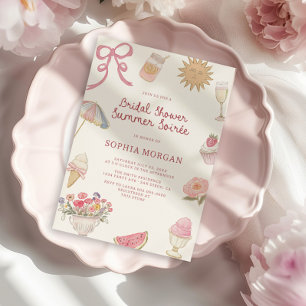 Invitación Preppy Pastel Bridal Shower Summer Soiree