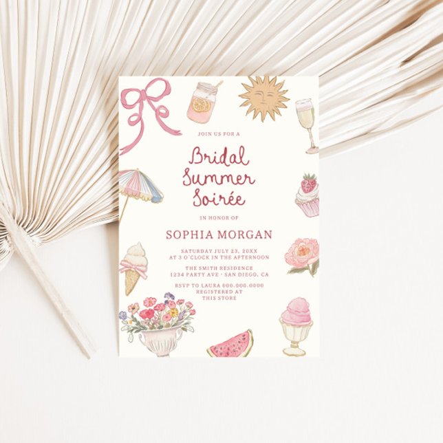 Invitación Preppy Pastel Bridal Shower Summer Soiree (Subido por el creador)