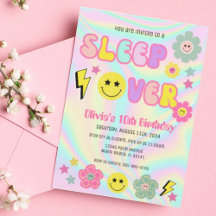 Preppy Pastel Pink Y2K Sleep Over Birday