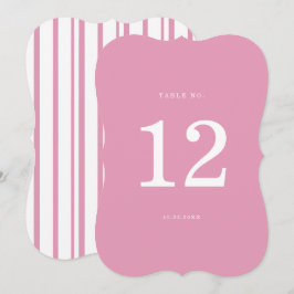 Invitación Preppy Peony Pink Chic Die Cut Wedding Table Numbe