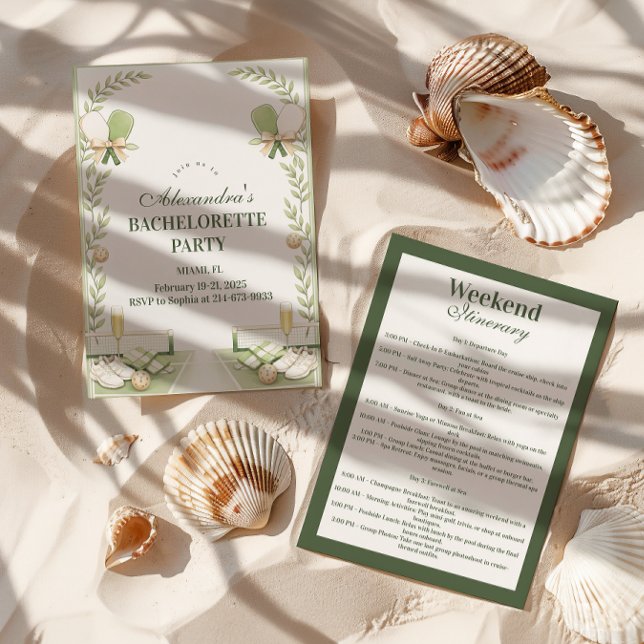 Invitación Preppy Pickleball Garden Bachelorette Party (Subido por el creador)