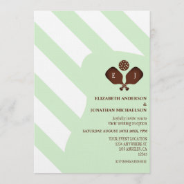 Invitación Preppy Pickleball Stripes Wedding Reception