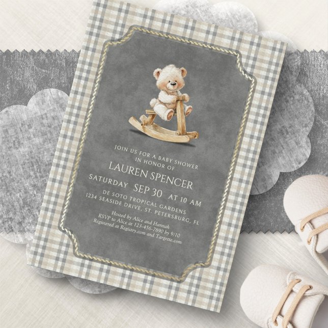 Invitación Preppy Polo Bear Baby Shower (Subido por el creador)