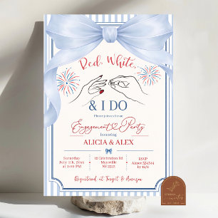 Invitación Preppy Rayas Día de los Caídos Rojo Blanco y Me Ca