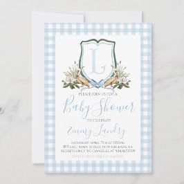 Invitación Preppy Southern Blue Boy Pelican Baby Shower