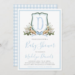 Invitación Preppy Southern Blue Boy Pelican Baby Shower