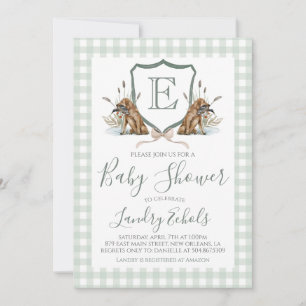 Invitación Preppy Southern Boy Hundiendo Perro Perro Baby Sho