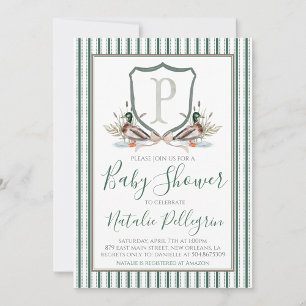 Invitación Preppy Southern Duck Boy Baby Shower
