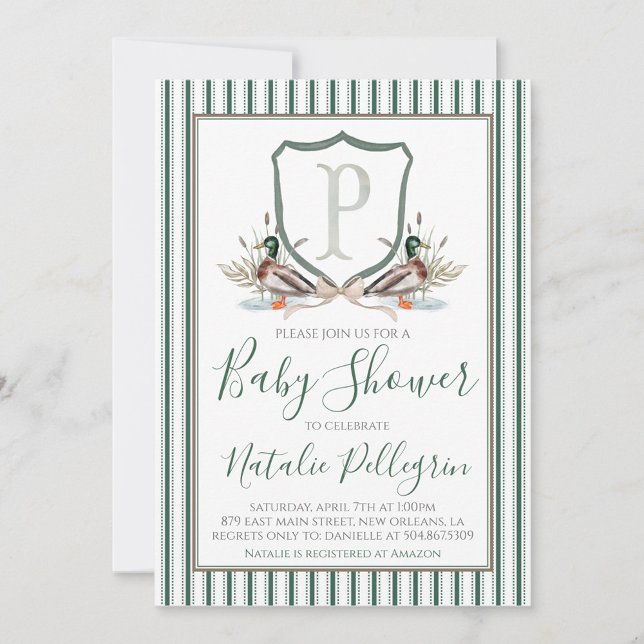 Invitación Preppy Southern Duck Boy Baby Shower (Subido por el creador)