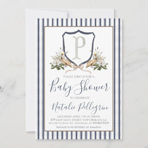 Invitación Preppy Southern Pelican Boy Baby Shower