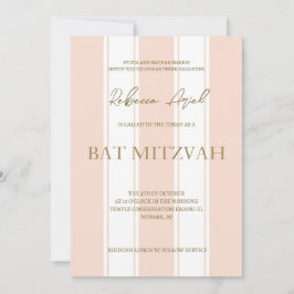 Invitación Preppy stripes girando giradamente Bat Mitzvah