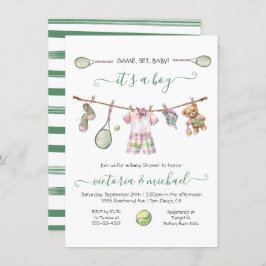 Invitación Preppy Tennis Boy Baby Shower
