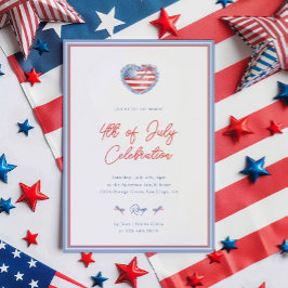 Invitación Preppy Watercolor Bows 4 de Julio