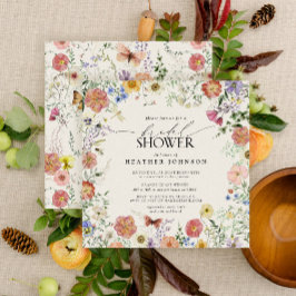 Invitación Presa Flor Floral Marco Floral Bridal Shower Invi