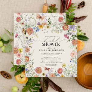 Invitación Presa Flor Floral Marco Floral Bridal Shower Invi