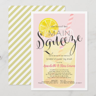 Invitación Presa principal de ducha de novia rosa de Lemonade