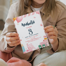 Invitación Presenta y globos la fiesta de cumpleaños del Chic