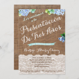 Invitación presentación de tres años, de niño