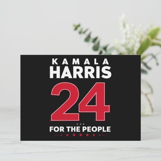 Invitación Presidente 47 Kamala Harris 2024 Apoyo Señora (Anverso de pie)