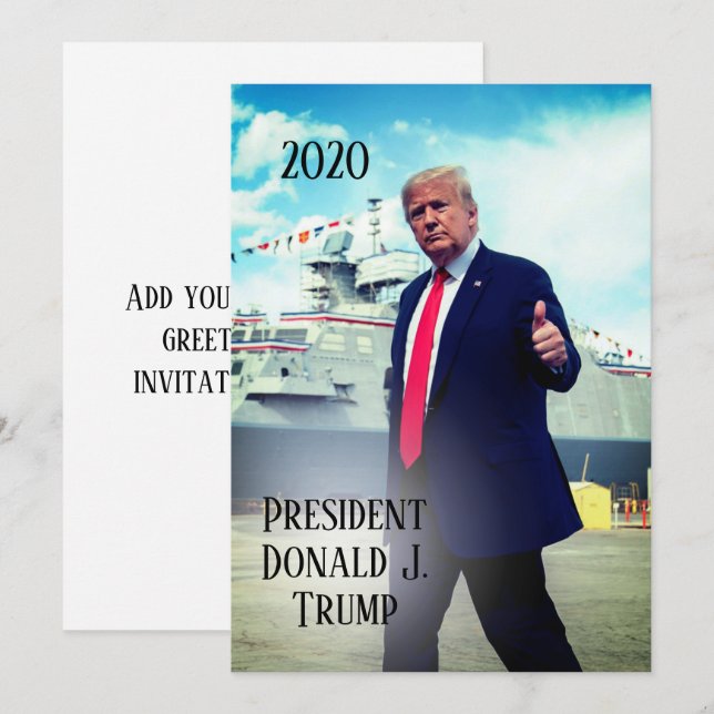 Invitación Presidente Donald Trump 2020 lanza barco naval (Anverso / Reverso)