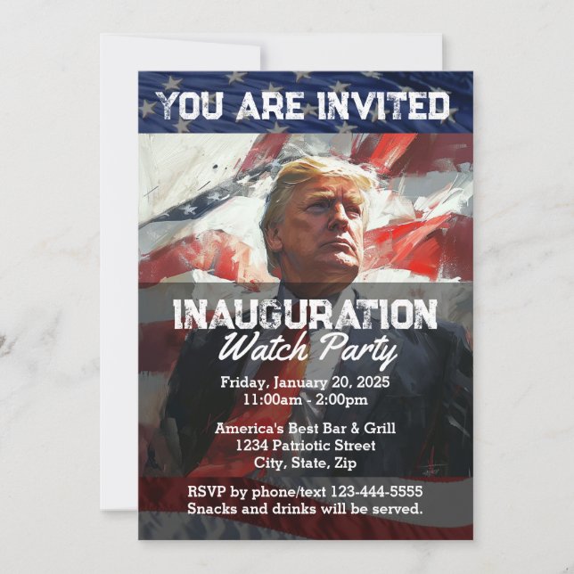 Invitación Presidente Donald Trump Personalizado Fiesta de to (Anverso)