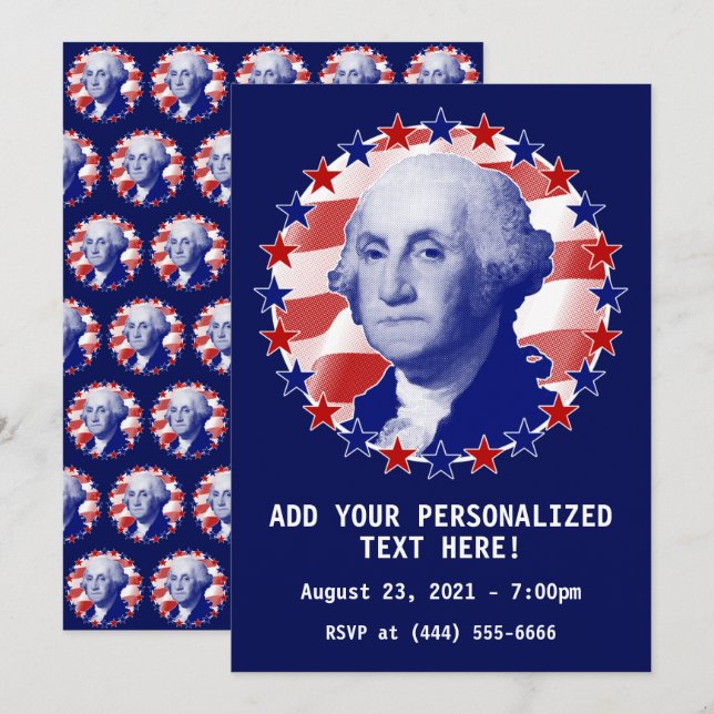 Invitación Presidente George Washington Stars and Stripes (Anverso / Reverso)