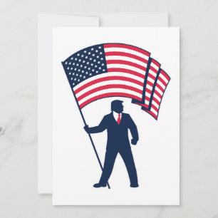 Invitación Presidente Trump con la bandera de Estados Unidos