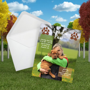 Invitación Presta un voluntario de protección animal de Paw