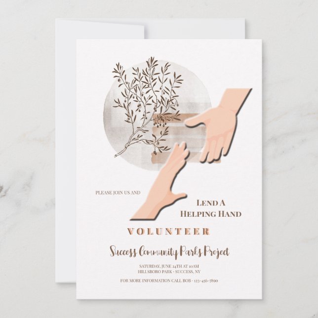 Invitación Prestar una mano auxiliar (Anverso)