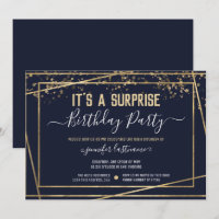 Invitación presupuestada de cumpleaños sorpresa
