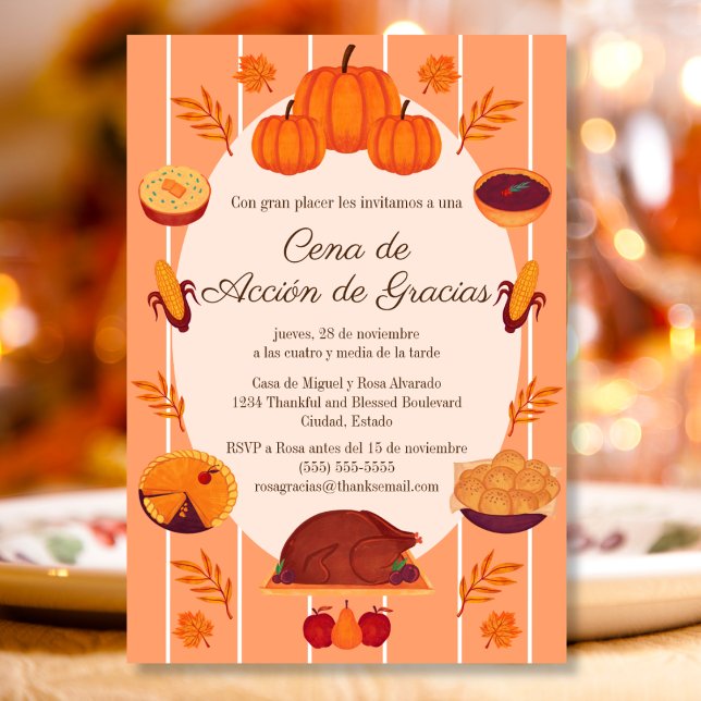 Invitación presupuestaria Fiesta Cena de Acción de (Subido por el creador)