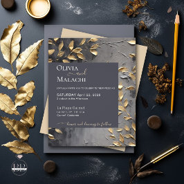Invitación presupuestaria Impasto de hoja de oro N