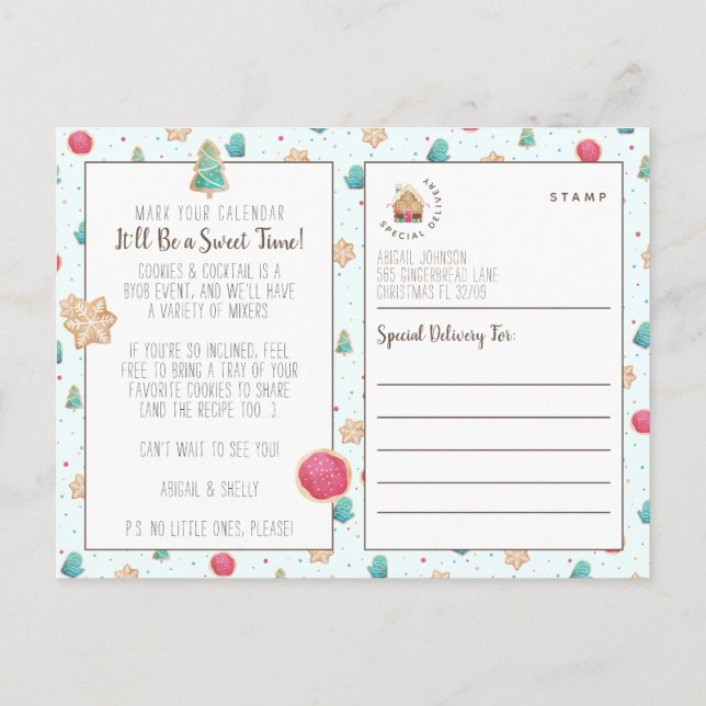 Invitación presupuestaria para Navidades de Fiesta (Reverso)