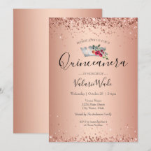 Invitación presupuestaria Quinceanera Purpurina Ro