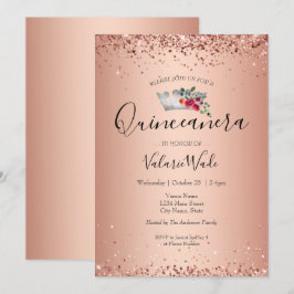 Invitación presupuestaria Quinceanera Purpurina Ro