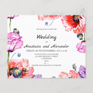Invitación presupuesto/amapola/boda. Flyer