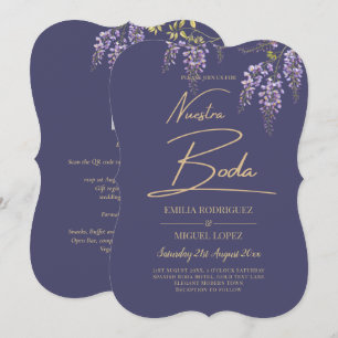 Invitación PRESUPUESTO Boda de Oro Púrpura de Wisteria todo e