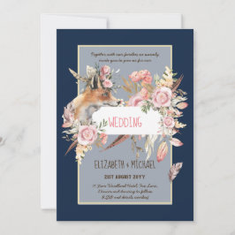 Invitación PRESUPUESTO Boho Woodland FOX Boda Floral Moderno